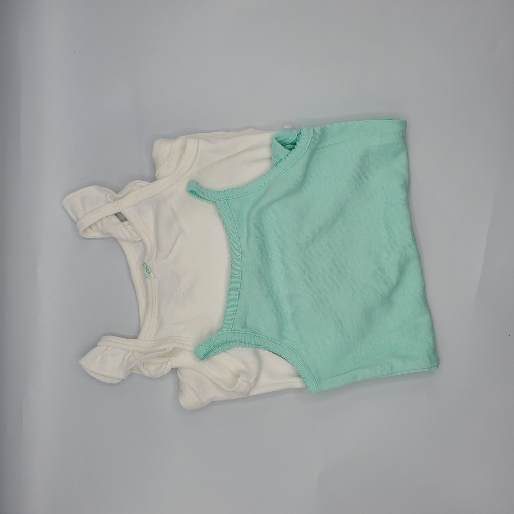 White and Mint Green Tank Tops Onesies Size 12 Months